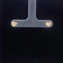 Load image into Gallery viewer, 14K Heart Love Symbol Diamond Cut Stud Earrings Yellow Gold