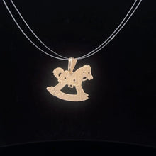 Load image into Gallery viewer, 14K Rocking Horse Childrens Kids Toy Vintage Charm/Pendant Yellow Gold