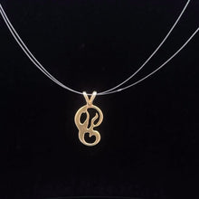 Load image into Gallery viewer, 14K P Cursive Monogram Letter Initial Charm/Pendant Yellow Gold