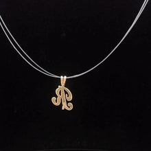 Load image into Gallery viewer, 14K R Cursive Monogram Letter Initial Charm/Pendant Yellow Gold
