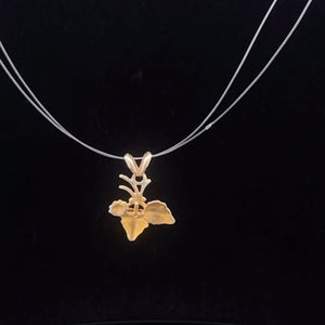 10K Black Hills Leaf Vintage Cluster Charm/Pendant Yellow Gold