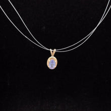 Load image into Gallery viewer, 14K Oval Tanzanite Vintage Solitaire Classic Pendant Yellow Gold