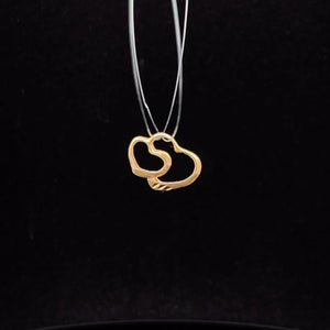 14K Two Heart Love Symbol Vintage Charm/Pendant Yellow Gold