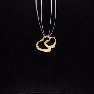 14K Two Heart Love Symbol Vintage Charm/Pendant Yellow Gold