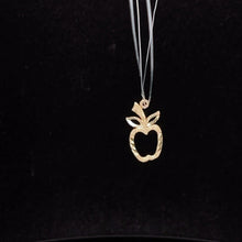 Load image into Gallery viewer, 14K Diamond Cut Apple Teacher Symbol Charm/Pendant Yellow Gold
