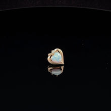 Load image into Gallery viewer, 10K Heart Syn. Opal Diamond Love Single Earring Yellow Gold