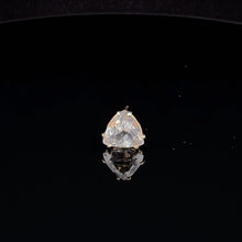 Load image into Gallery viewer, 14K Trillion Solitaire Vintage CZ Single Stud Earring Yellow Gold