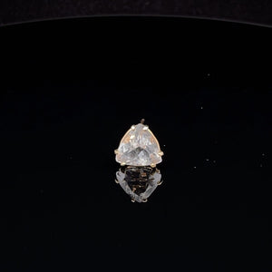 14K Trillion Solitaire Vintage CZ Single Stud Earring Yellow Gold