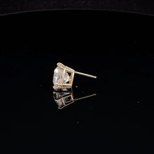 Load image into Gallery viewer, 14K Trillion Solitaire Vintage CZ Single Stud Earring Yellow Gold