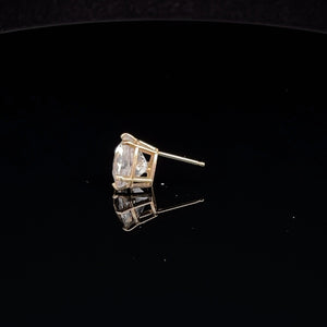 14K Trillion Solitaire Vintage CZ Single Stud Earring Yellow Gold