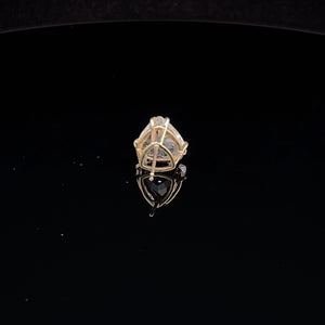 14K Trillion Solitaire Vintage CZ Single Stud Earring Yellow Gold