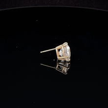 Load image into Gallery viewer, 14K Trillion Solitaire Vintage CZ Single Stud Earring Yellow Gold