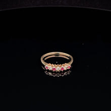 Load image into Gallery viewer, 10K Ruby Diamond Vintage Wedding Band Ring Yellow Gold