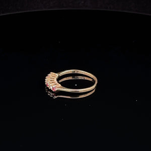 10K Ruby Diamond Vintage Wedding Band Ring Yellow Gold