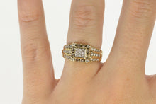 Load image into Gallery viewer, 10K 0.65 Ctw Princess Diamond Cluster Engagement Ring Size 5.75 Yellow Gold