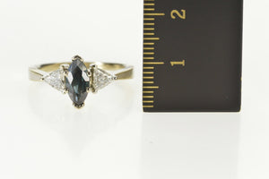 14K 1.25 Ctw Sapphire Diamond Engagement Ring Size 8 White Gold