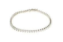 Load image into Gallery viewer, 14K Marquise Cubic Zirconia Classic Tennis Bracelet 7.25&quot; White Gold