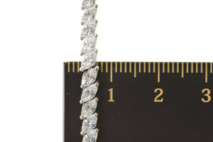 14K Marquise Cubic Zirconia Classic Tennis Bracelet 7.25" White Gold