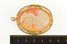 Load image into Gallery viewer, 10K Victorian Seed Pearl Carved Lady Cameo Pendant/Pin Yellow Gold