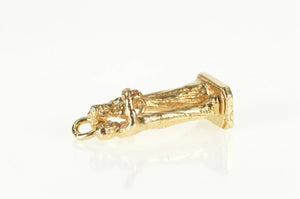 14K 3D Articulated Wedding Dance Marriage Charm/Pendant Yellow Gold
