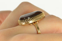 Load image into Gallery viewer, 14K Fire Agate Cabochon Statement Ring Size 10.75 Yellow Gold