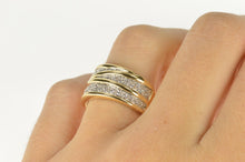 Load image into Gallery viewer, 14K Pave Zig Zag Cubic Zirconia Statement Band Ring Size 6.75 Yellow Gold