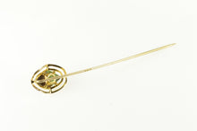 Load image into Gallery viewer, 14K Victorian Jasper Cabochon Wavy Halo Stick Pin Yellow Gold