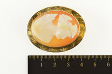 Load image into Gallery viewer, 10K Etched Design Victorian Carved Lady Cameo Pendant/Pin Yellow Gold