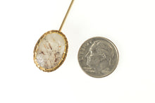 Load image into Gallery viewer, 14K Retro Oval Rutilated Quartz Cabochon Stick Pin Yellow Gold