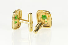 Load image into Gallery viewer, 18K Retro Jade Ornate Rounded Men&#39;s Cuff Links Yellow Gold