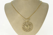 Load image into Gallery viewer, 10K Pave Cubic Zirconia Medusa Medallion Pendant Yellow Gold