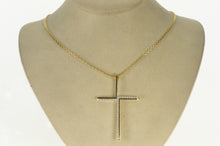 Load image into Gallery viewer, 18K Diamond Inset Ornate Cross Christian Faith Pendant Yellow Gold