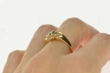 Load image into Gallery viewer, 14K Oval Emerald Diamond Halo Engagement Ring Size 8.75 Yellow Gold