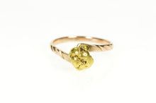 Load image into Gallery viewer, 10K Victorian Two Tone Raw Textured Nugget Ring Size 7.75 Yellow Gold
