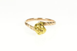 10K Victorian Two Tone Raw Textured Nugget Ring Size 7.75 Yellow Gold