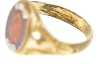 Load image into Gallery viewer, Gold Filled Ornate Enamel World War I Veteran Service Ring Size 10
