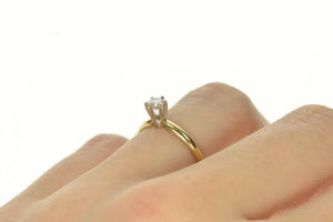 14K 0.25 Ct Diamond Classic 1950's Engagement Ring Size 6.25 Yellow Gold