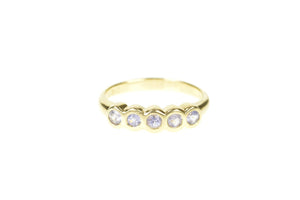 18K Tanzanite Stackable Honeycomb Wedding Band Ring Size 3 Yellow Gold