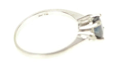 Load image into Gallery viewer, 10K Oval Sapphire Diamond Accent Engagement Ring Size 5.25 White Gold
