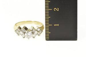 14K 1.02 Ctw Diamond Princess Accent Engagement Ring Size 6.5 Yellow Gold