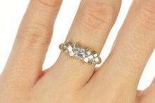 Load image into Gallery viewer, 14K 1.02 Ctw Diamond Princess Accent Engagement Ring Size 6.5 Yellow Gold