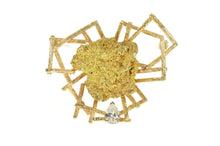 Load image into Gallery viewer, 14K 0.63 Ct Pear Diamond Raw Nugget Geometric Pin/Brooch Yellow Gold