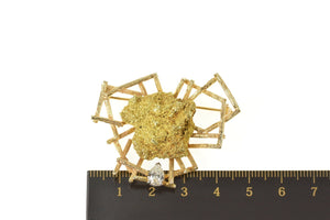 14K 0.63 Ct Pear Diamond Raw Nugget Geometric Pin/Brooch Yellow Gold