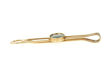 Load image into Gallery viewer, 14K Oval Malachite Cabochon Retro Tie Bar Yellow Gold