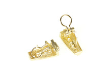 Load image into Gallery viewer, 14K Graduated Cubic Zirconia Squared French Clip Earrings Yellow Gold