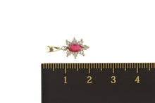 Load image into Gallery viewer, 10K Natural Marquise Ruby Diamond Halo Pendant Yellow Gold