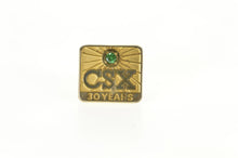 Load image into Gallery viewer, 10K CSX Employee 30 Year Service Emerald Lapel Pin/Brooch Yellow Gold