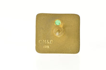 Load image into Gallery viewer, 10K CSX Employee 30 Year Service Emerald Lapel Pin/Brooch Yellow Gold