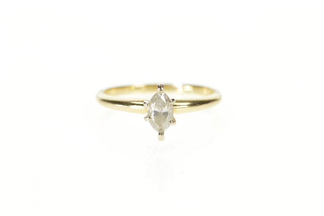 14K 0.31 Ct Marquise Diamond Solitaire Engagement Ring Size 5 Yellow Gold