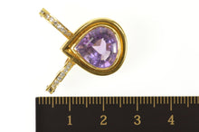 Load image into Gallery viewer, 18K Pear Amethyst Diamond Enhancer Statement Pendant Yellow Gold